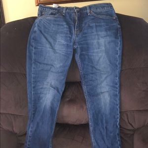 Levi blue jeans; slim fit